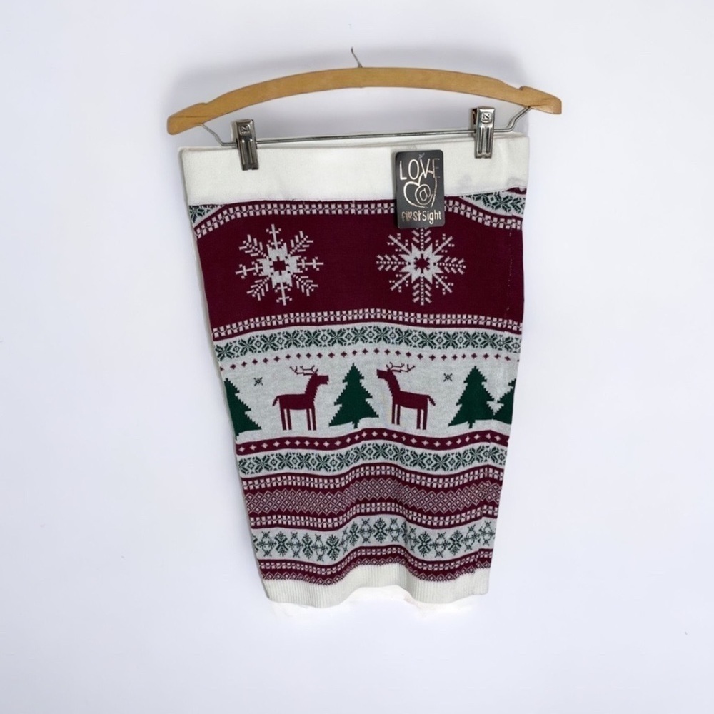 Ugly Christmas Sweater Skirt NWT Medium Red Green Women’s
